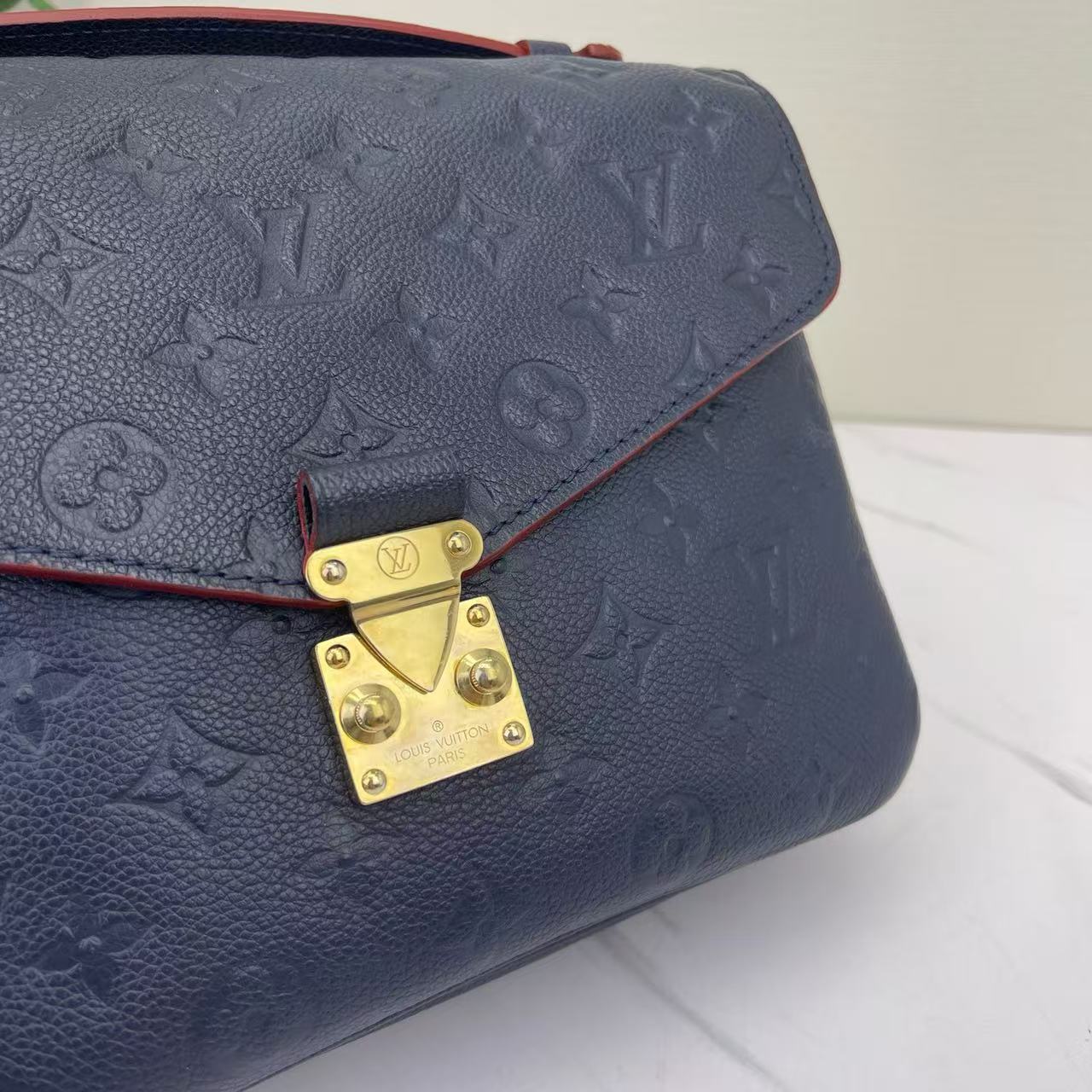 Louis Vuitton - Pochette Métis - Monogram Empreinte leather - Blue with Dark Red Trim - (medium)