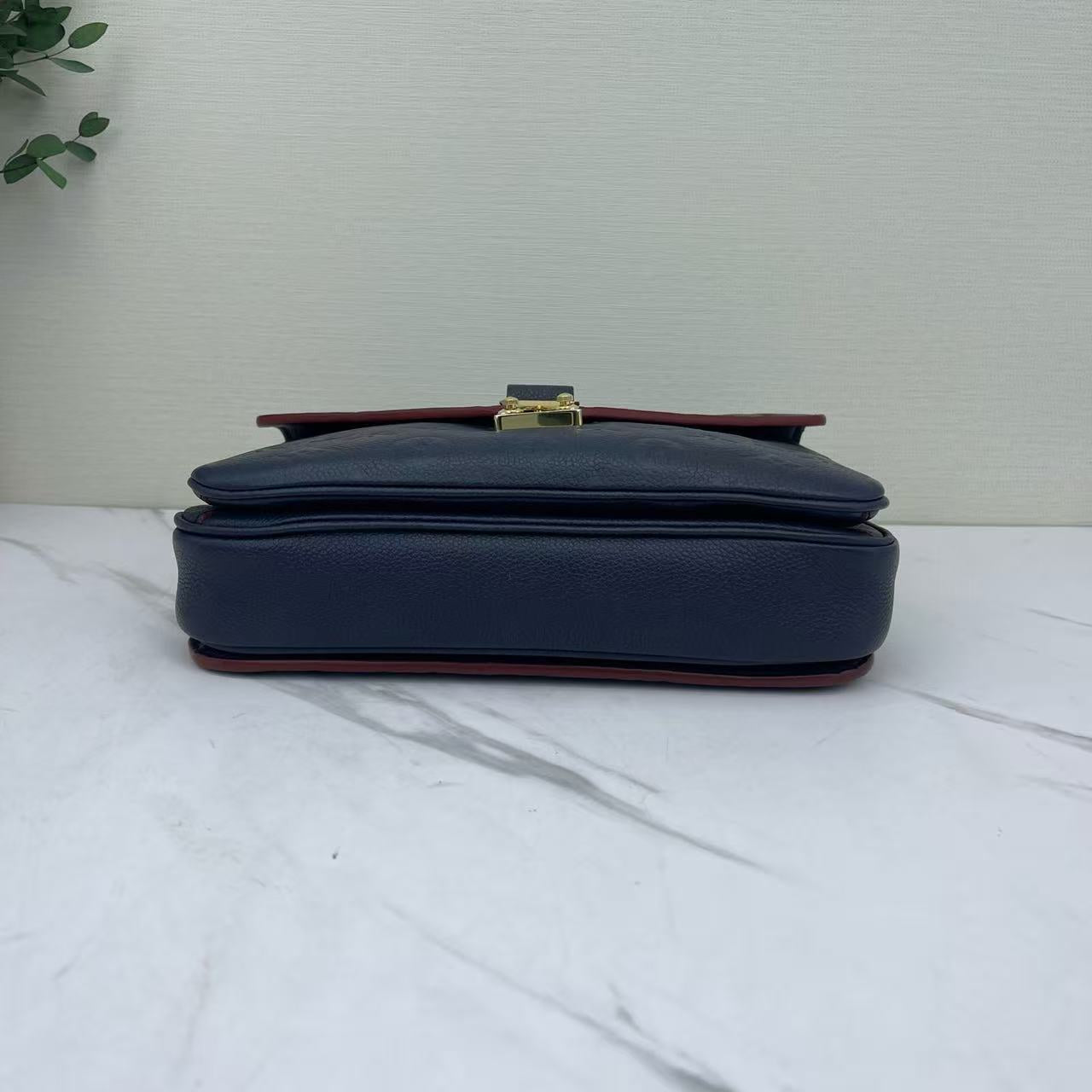 Louis Vuitton - Pochette Métis - Monogram Empreinte leather - Blue with Dark Red Trim - (medium)