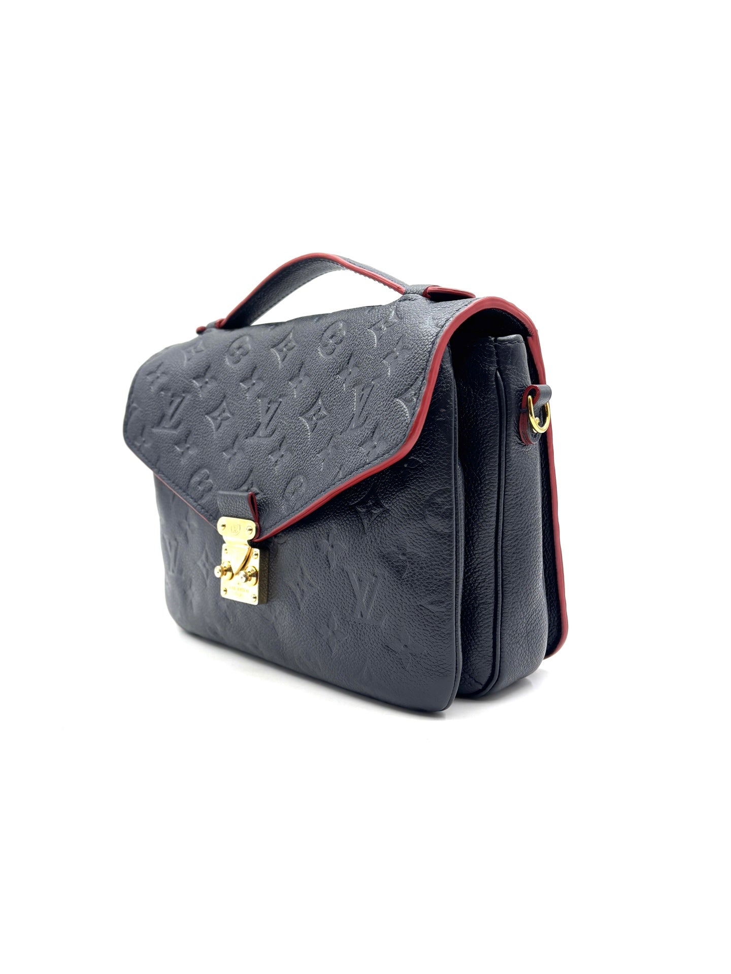 Louis Vuitton - Pochette Metis - Monogram Empreinte Leather - Deep Sea Blue with Red - (small)