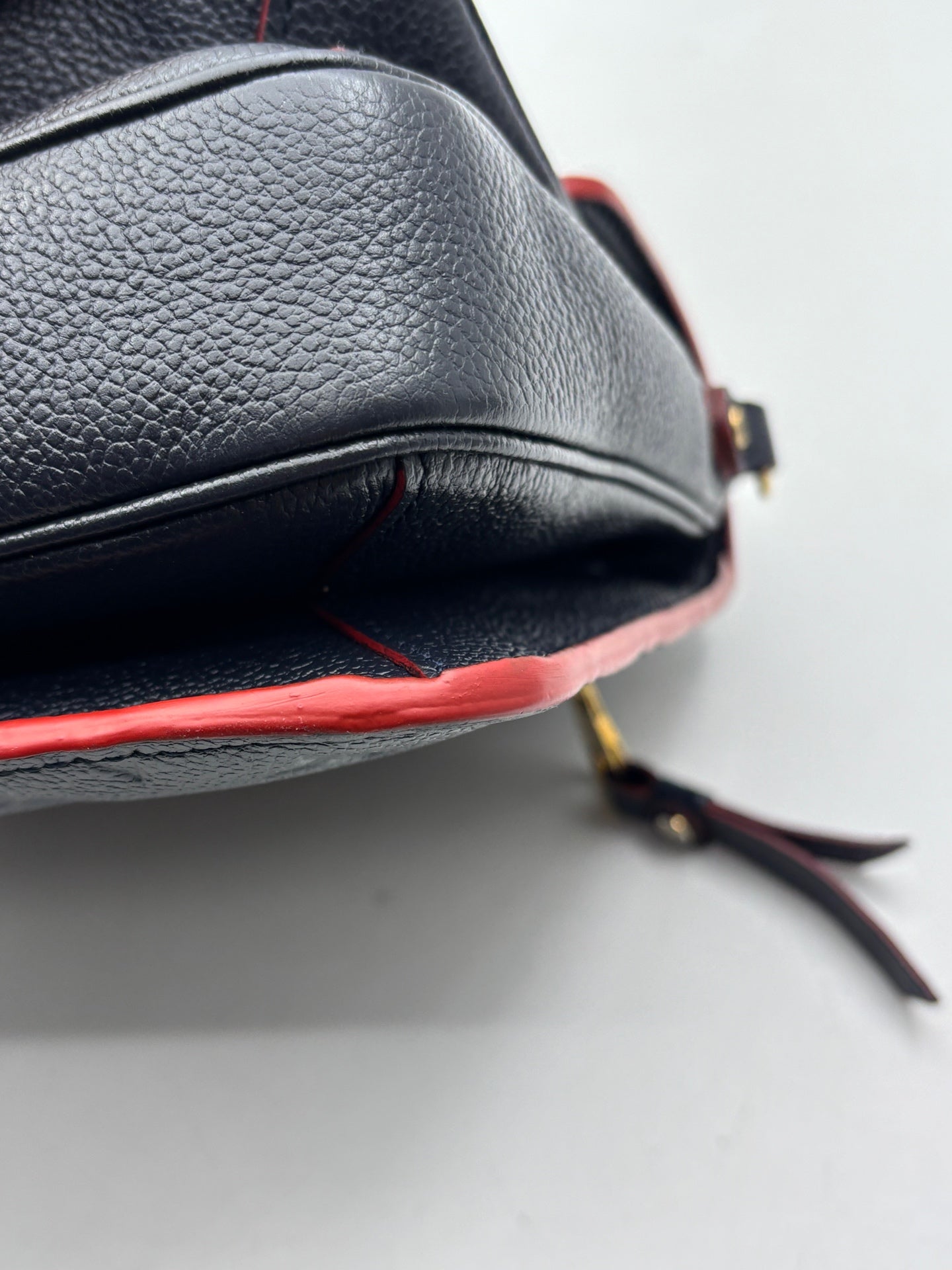 Louis Vuitton - Pochette Metis - Monogram Empreinte Leather - Deep Sea Blue with Red - (small)