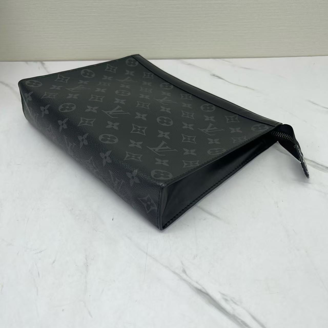 Louis Vuitton - Pochette Voyage - Monogram Eclipse coated canvas with leather trim - Black - (medium)