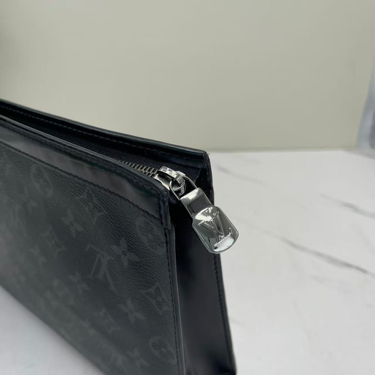 Louis Vuitton - Pochette Voyage - Monogram Eclipse coated canvas with leather trim - Black - (medium)