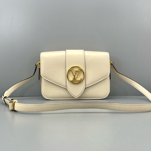 Louis Vuitton - Pont 9 Flap Bag - Smooth cowhide leather - White - (Small)