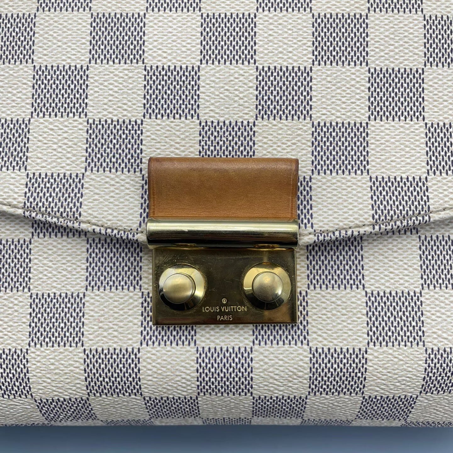 Louis Vuitton - Postman Bag - Damier Azur coated canvas with natural cowhide leather trim - White - (Small)