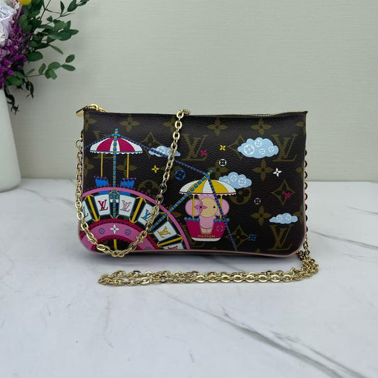 Louis Vuitton - Rose Ballerine Christmas Limited Edition Printed Chain Bag - Monogram coated canvas with leather trim - Multicolour - (mini)