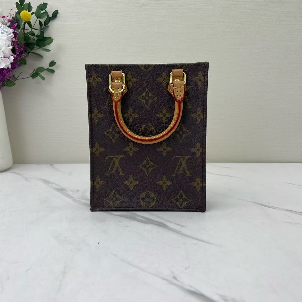 Louis Vuitton - Sac Plat Mini - Monogram coated canvas with Vachetta leather trim - Brown - (mini)