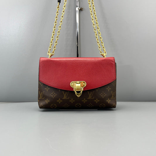 Louis Vuitton - Saint Placide Chain Bag - Monogram coated canvas and grained cowhide leather - Monogram Brown with Red accents - (Medium)