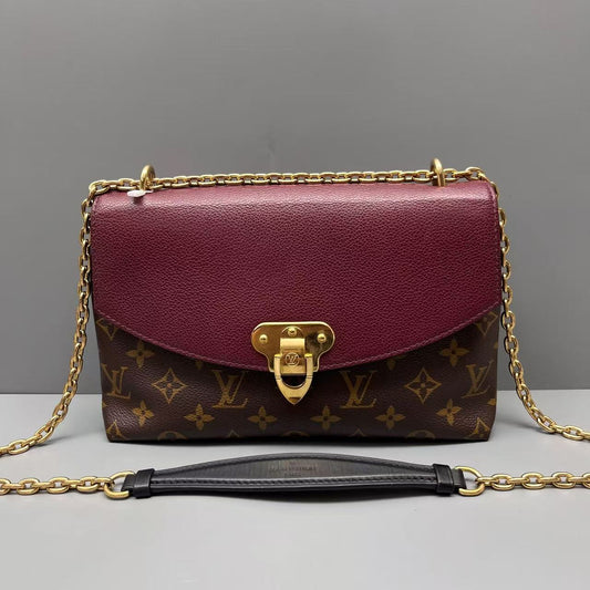 Louis Vuitton - Saint Placide - Monogram coated canvas and grained leather - Brown and Burgundy - (Small)