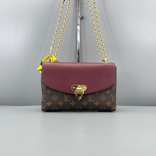 Louis Vuitton - Saint Placide - Monogram coated canvas with grained leather trim - Brown and Burgundy - (medium)
