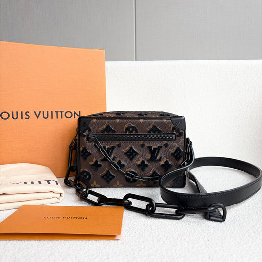 Louis Vuitton - Soft Trunk - Monogram canvas with velvet flocking and leather trim - Brown with Black accents - (mini)