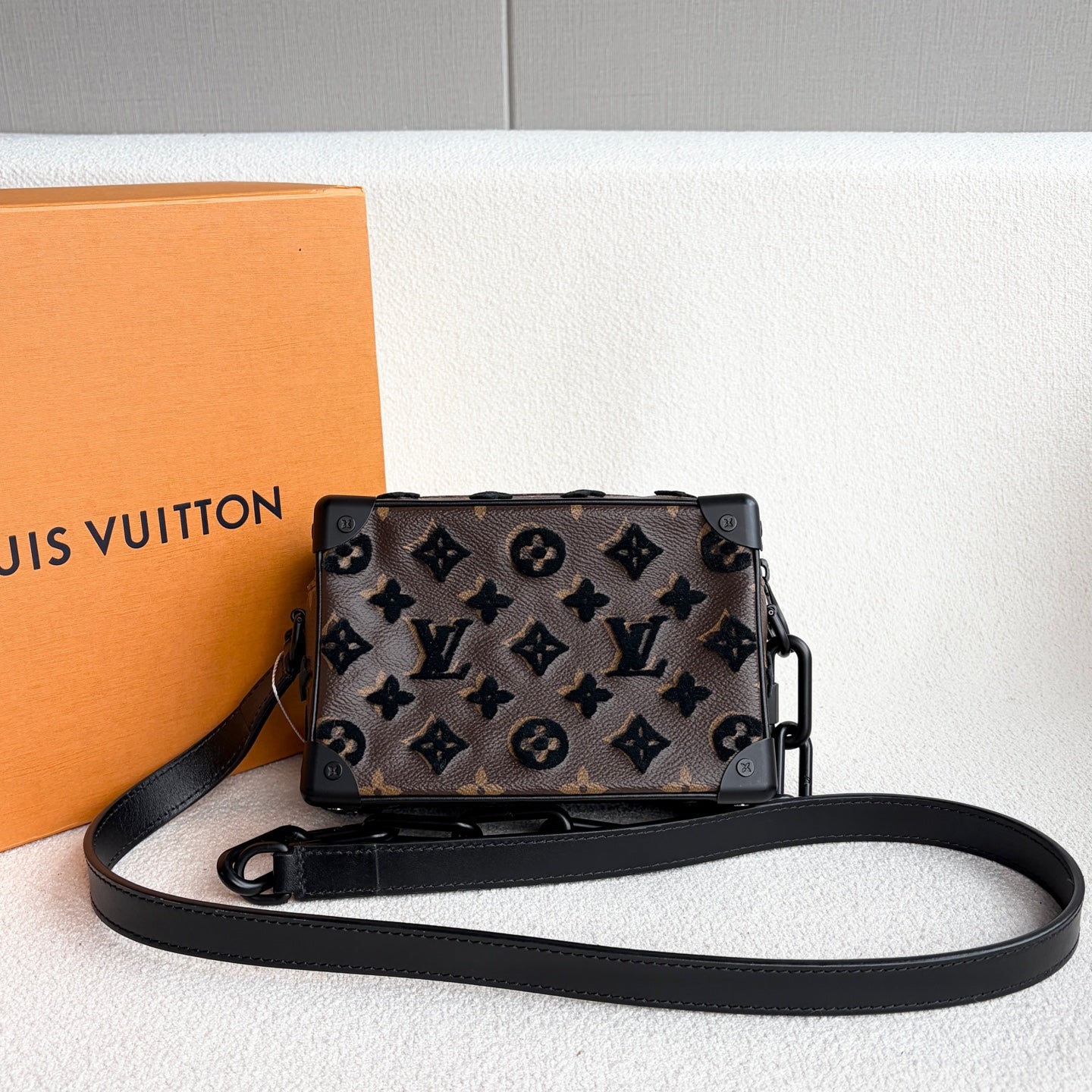 Louis Vuitton - Soft Trunk - Monogram canvas with velvet flocking and leather trim - Brown with Black accents - (mini)