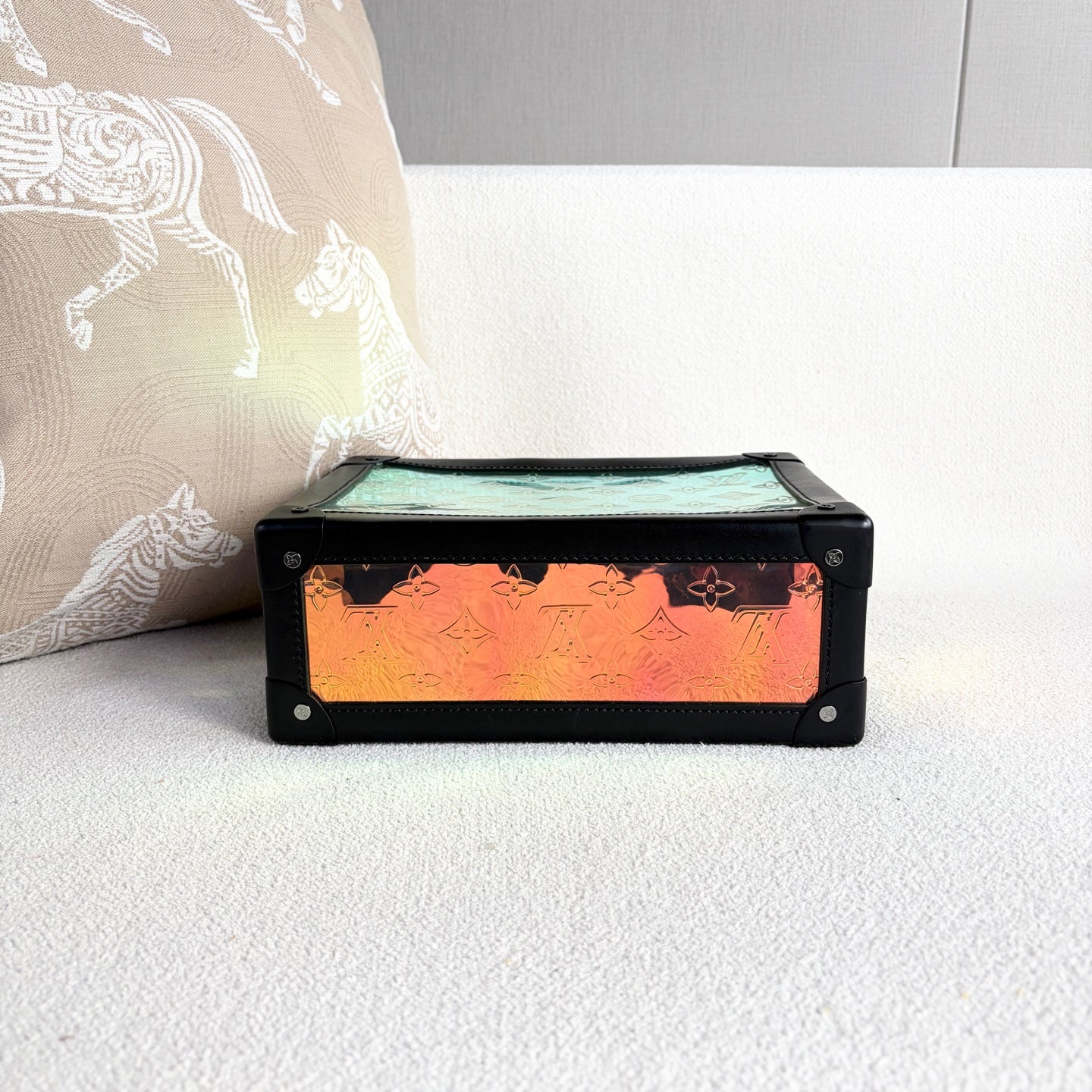 Louis Vuitton - Soft Trunk Pouch - Iridescent Monogram PVC and black leather - Multicolour - (medium)