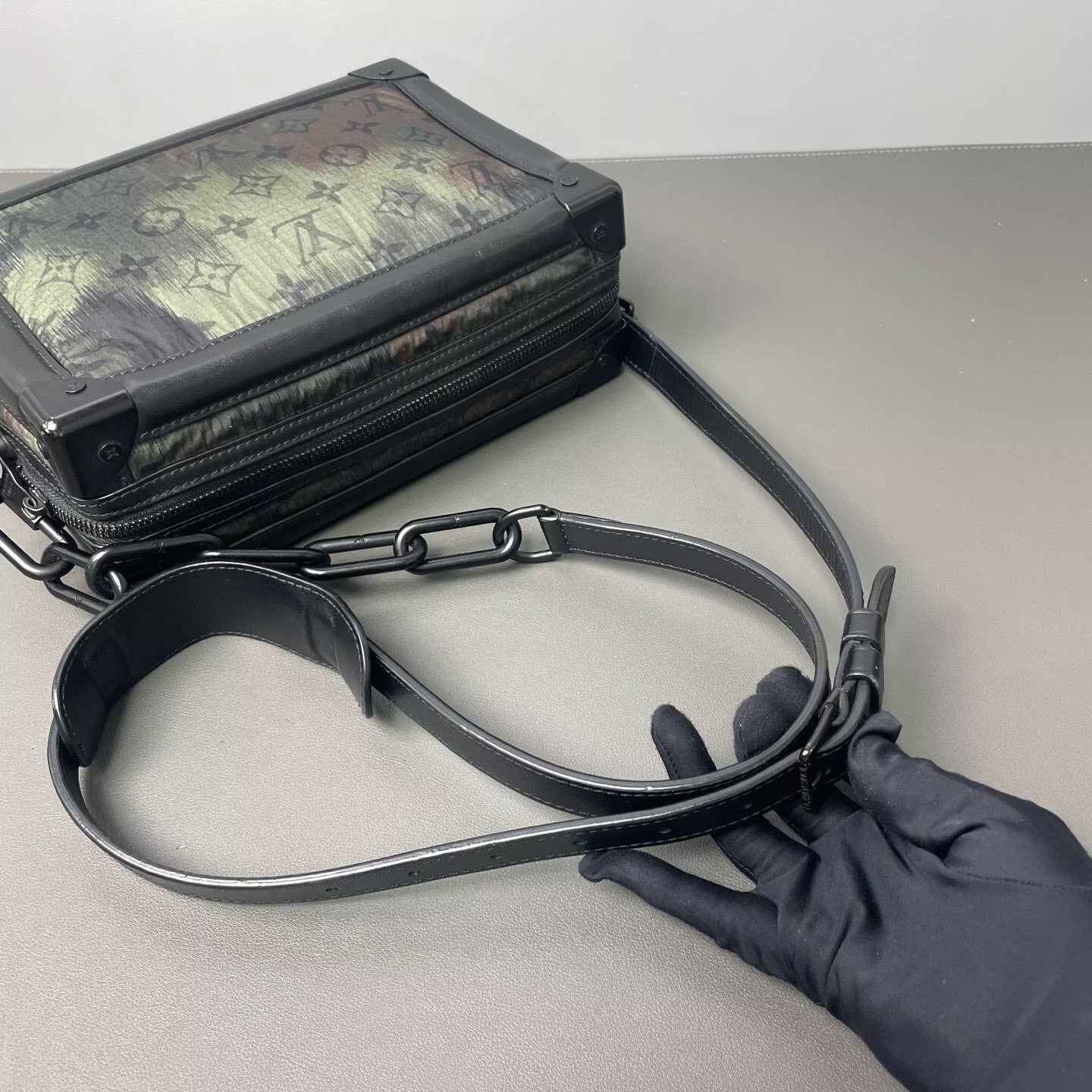 Louis Vuitton - Soft Trunk - Waterproof fabric with leather trim - Dark Green Camouflage - (small)