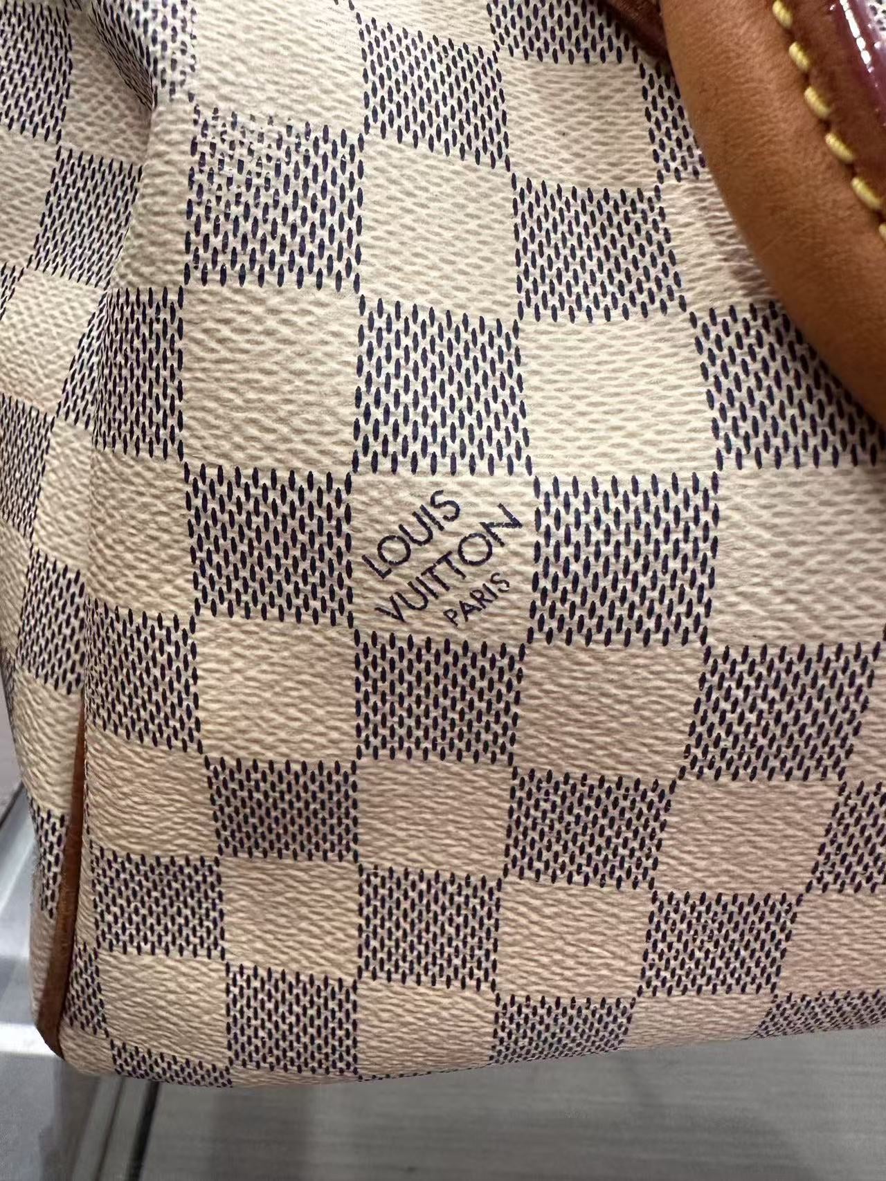 Louis Vuitton - Speedy 25 Bandoulière - Coated canvas with Vachetta leather trim - Cream and Blue - (Small)