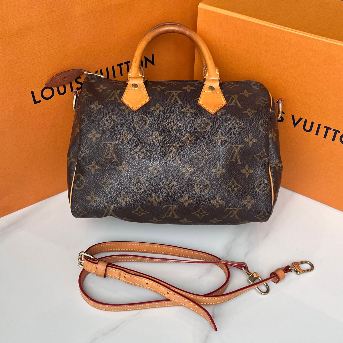 Louis Vuitton - Speedy 25 - Cloth - Brown - (small)
