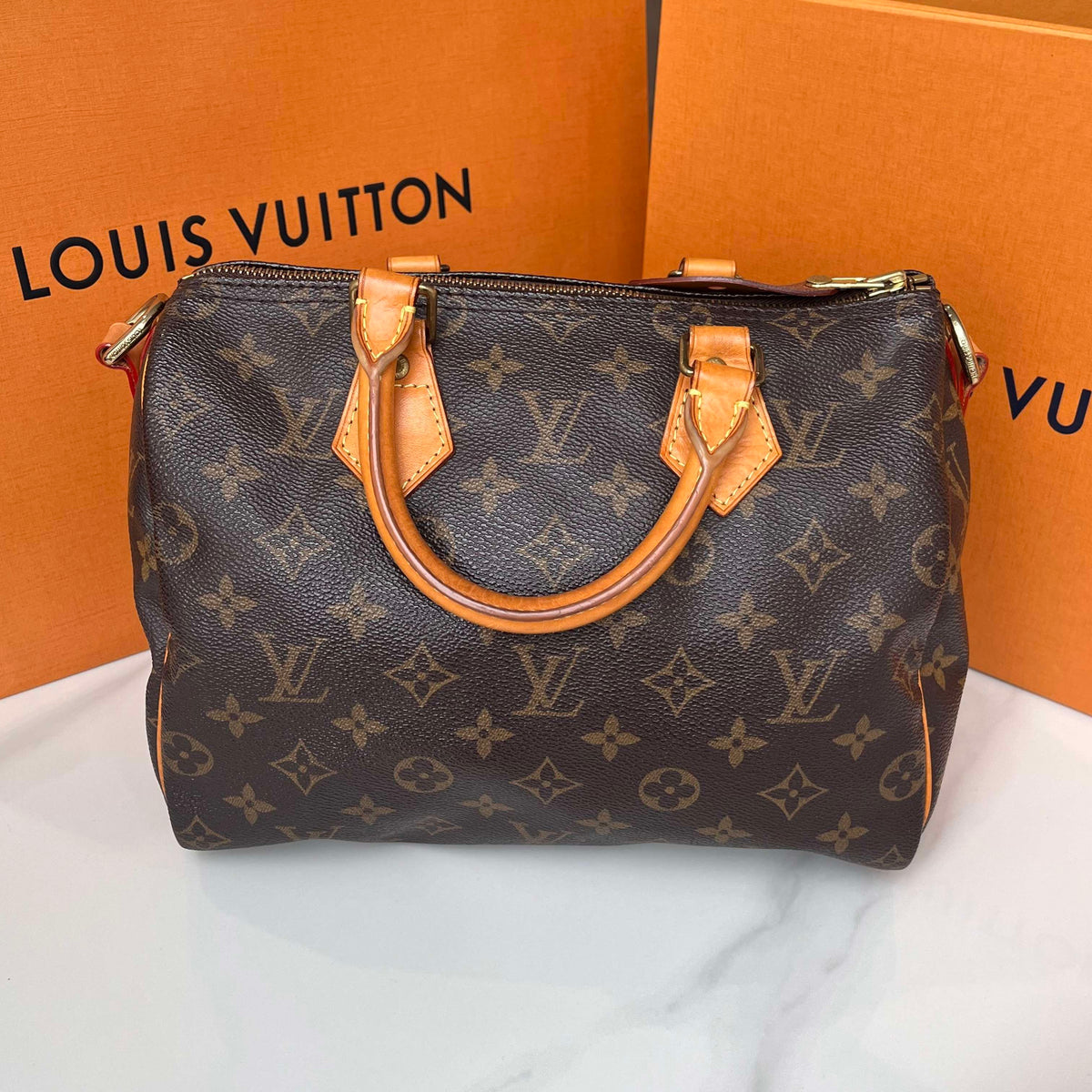Louis Vuitton - Speedy 25 - Cloth - Brown - (small)