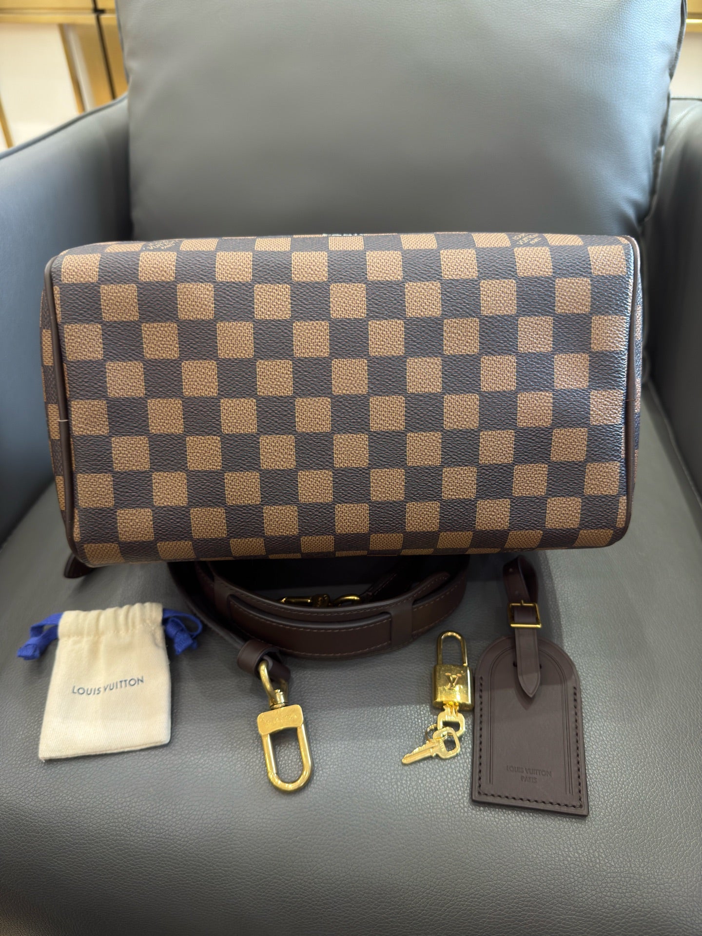 Louis Vuitton - Speedy 25 Nigo Damier - Coated canvas with leather trim - Brown - (small)