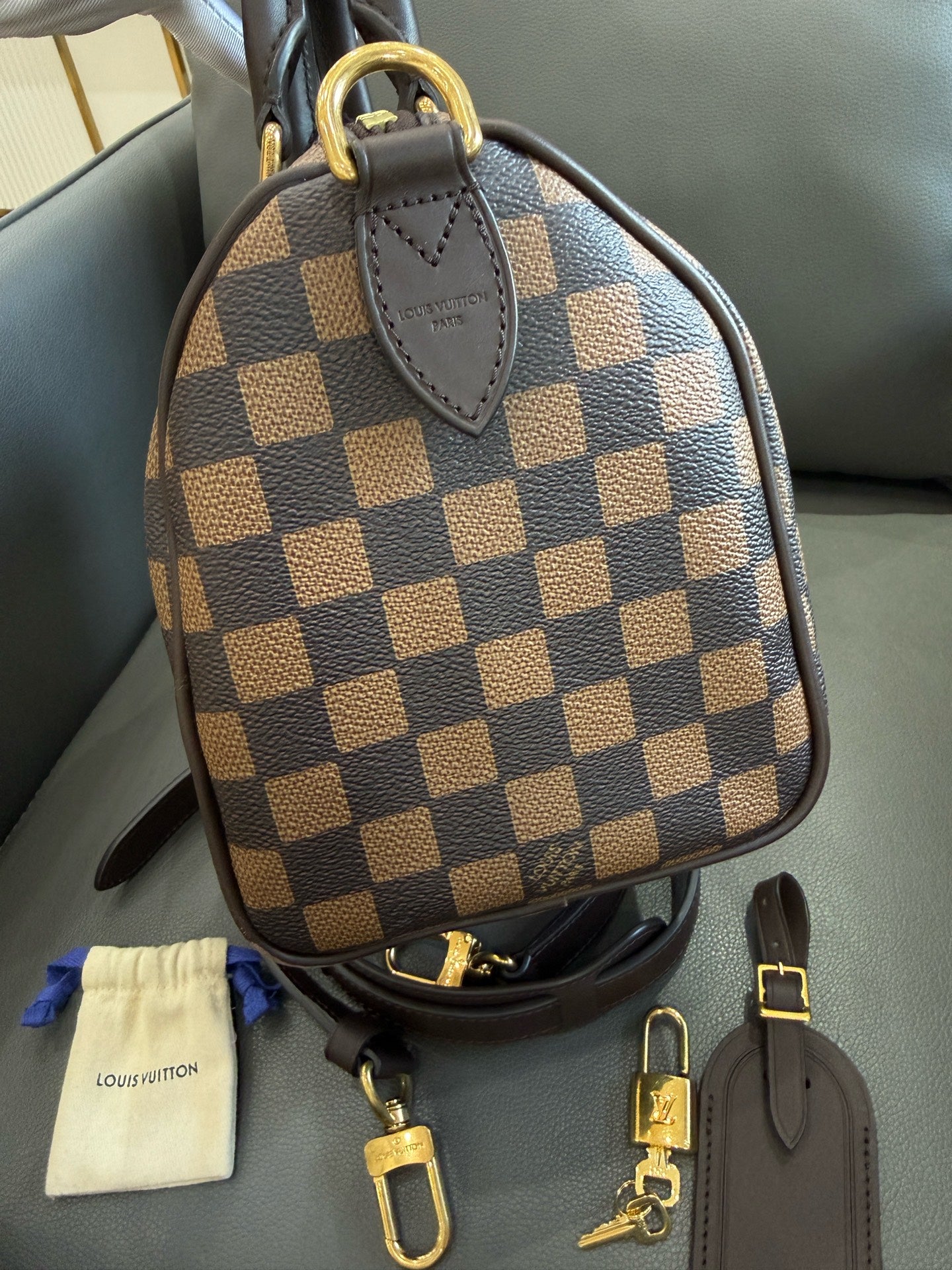 Louis Vuitton - Speedy 25 Nigo Damier - Coated canvas with leather trim - Brown - (small)