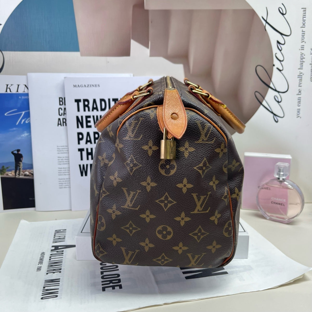 Louis Vuitton - Speedy 30 - Cloth - Grey - (medium)