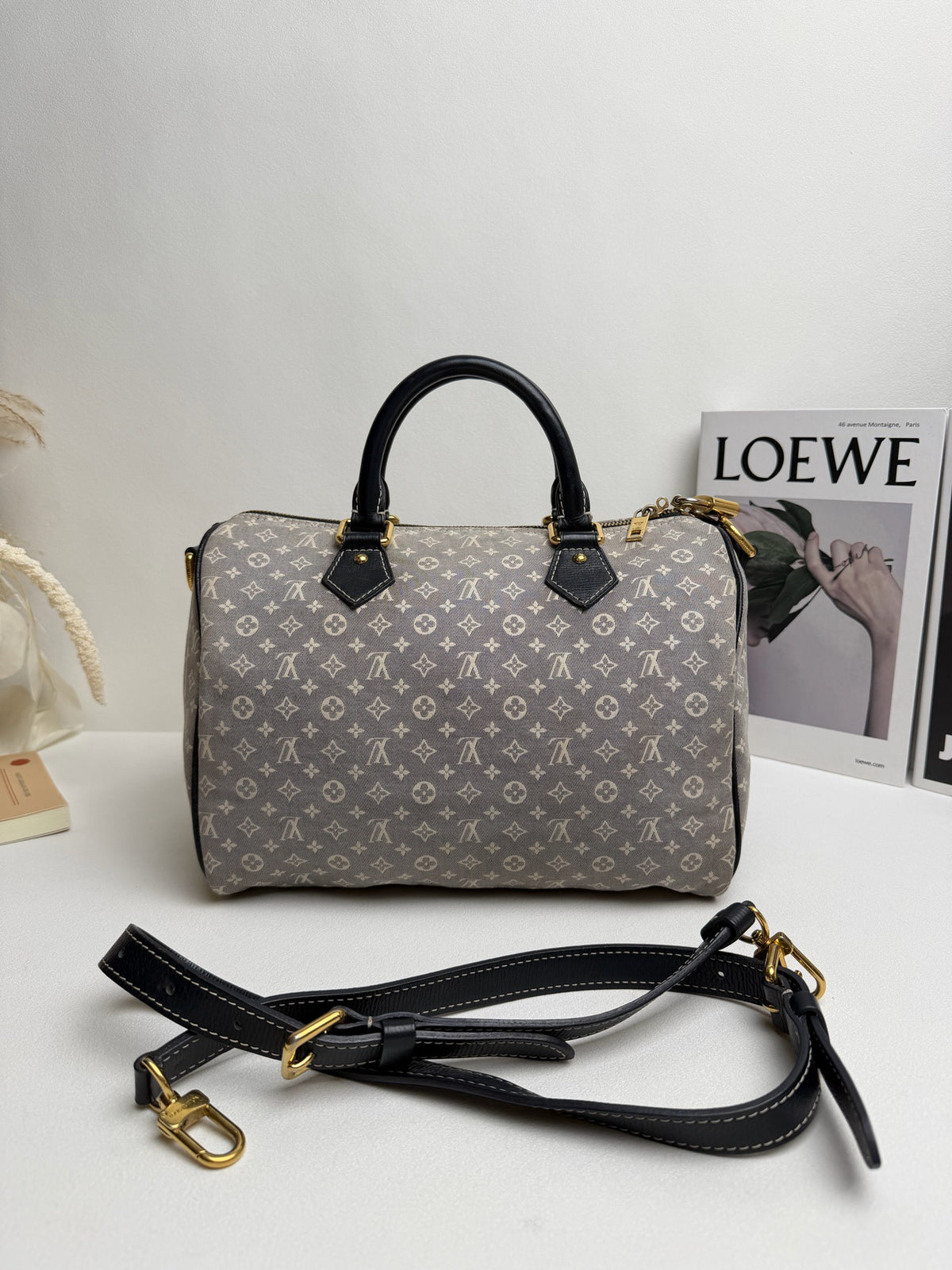 Louis Vuitton - Speedy 30 - Denim - Jeans - Grey - (medium)