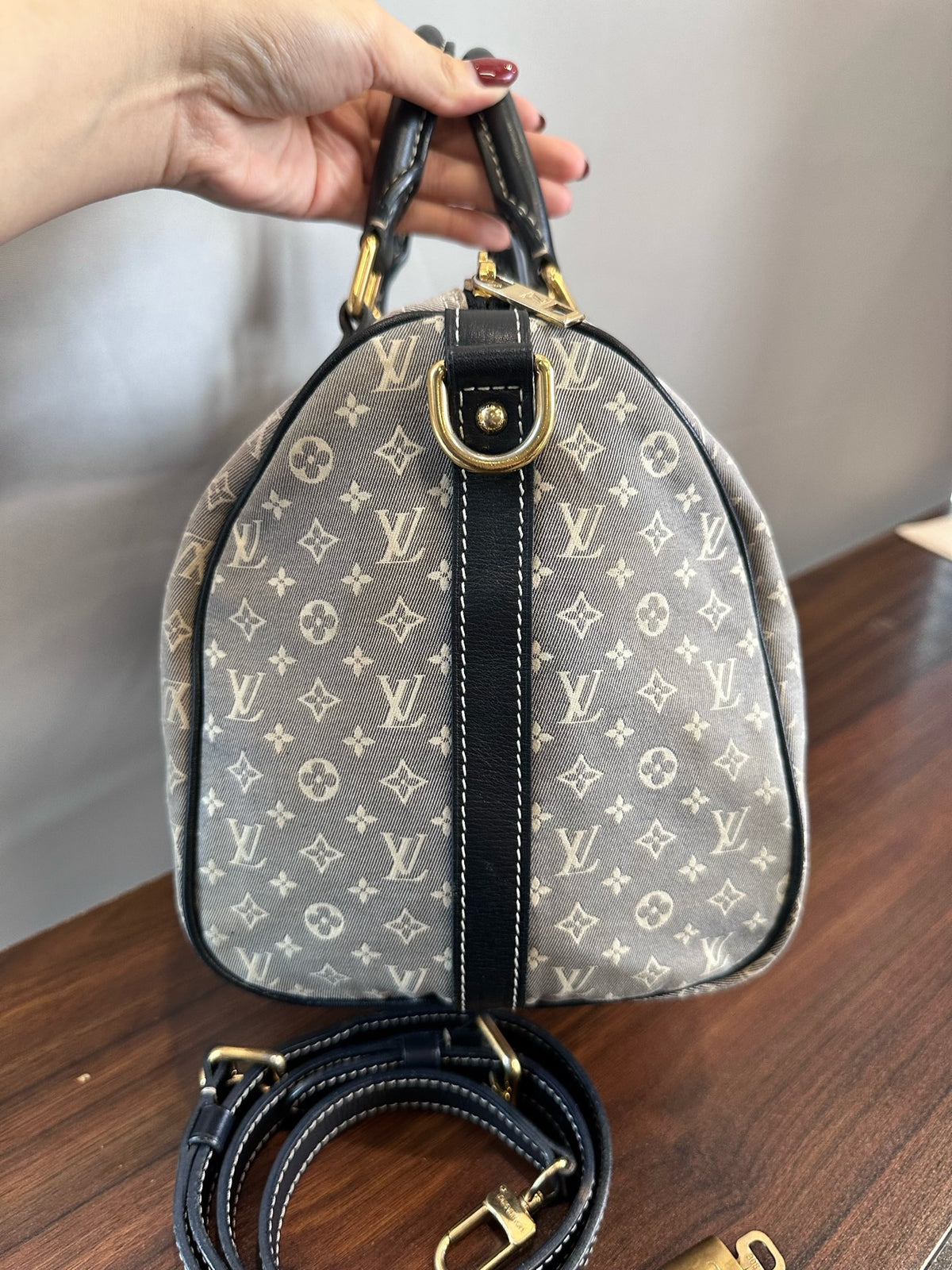 Louis Vuitton - Speedy 30 - Denim - Jeans - Grey - (medium)