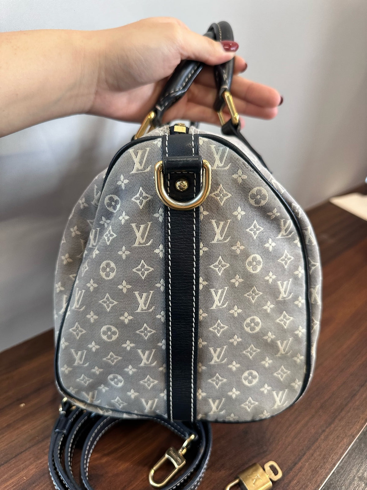 Louis Vuitton - Speedy 30 - Denim - Jeans - Grey - (medium)