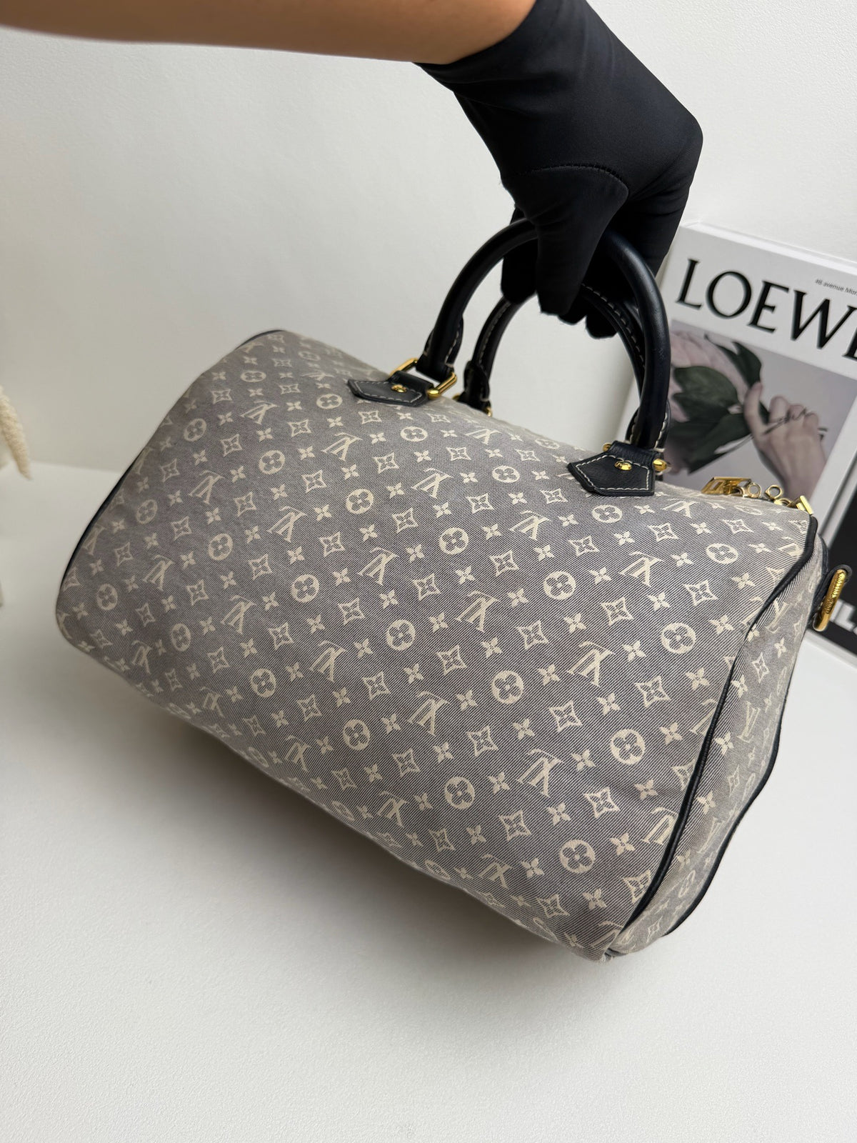 Louis Vuitton - Speedy 30 - Denim - Jeans - Grey - (medium)