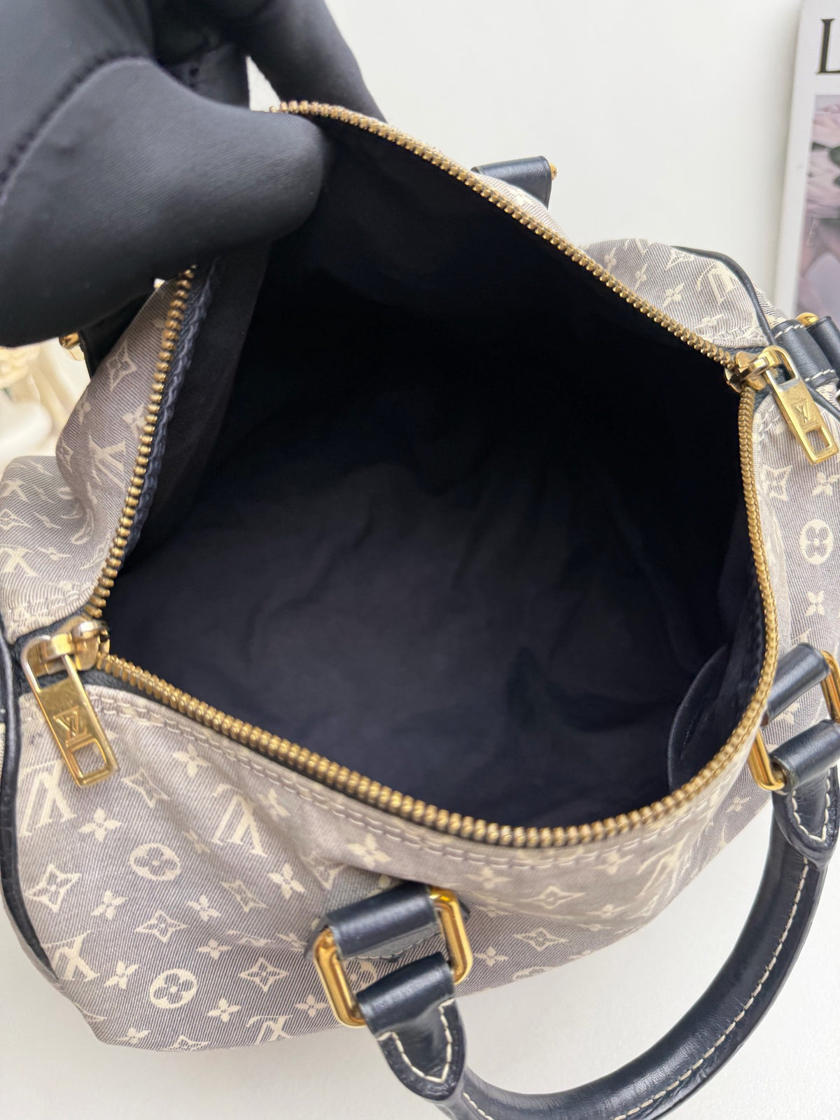Louis Vuitton - Speedy 30 - Denim - Jeans - Grey - (medium)