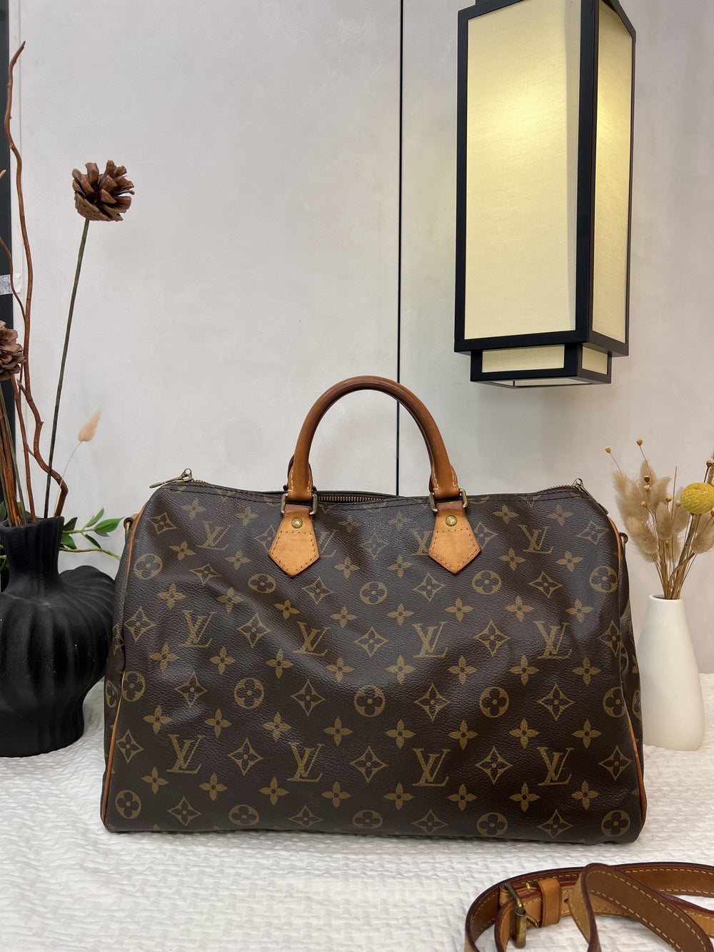 Louis Vuitton - Speedy 35 - Cloth - Brown - (Medium)