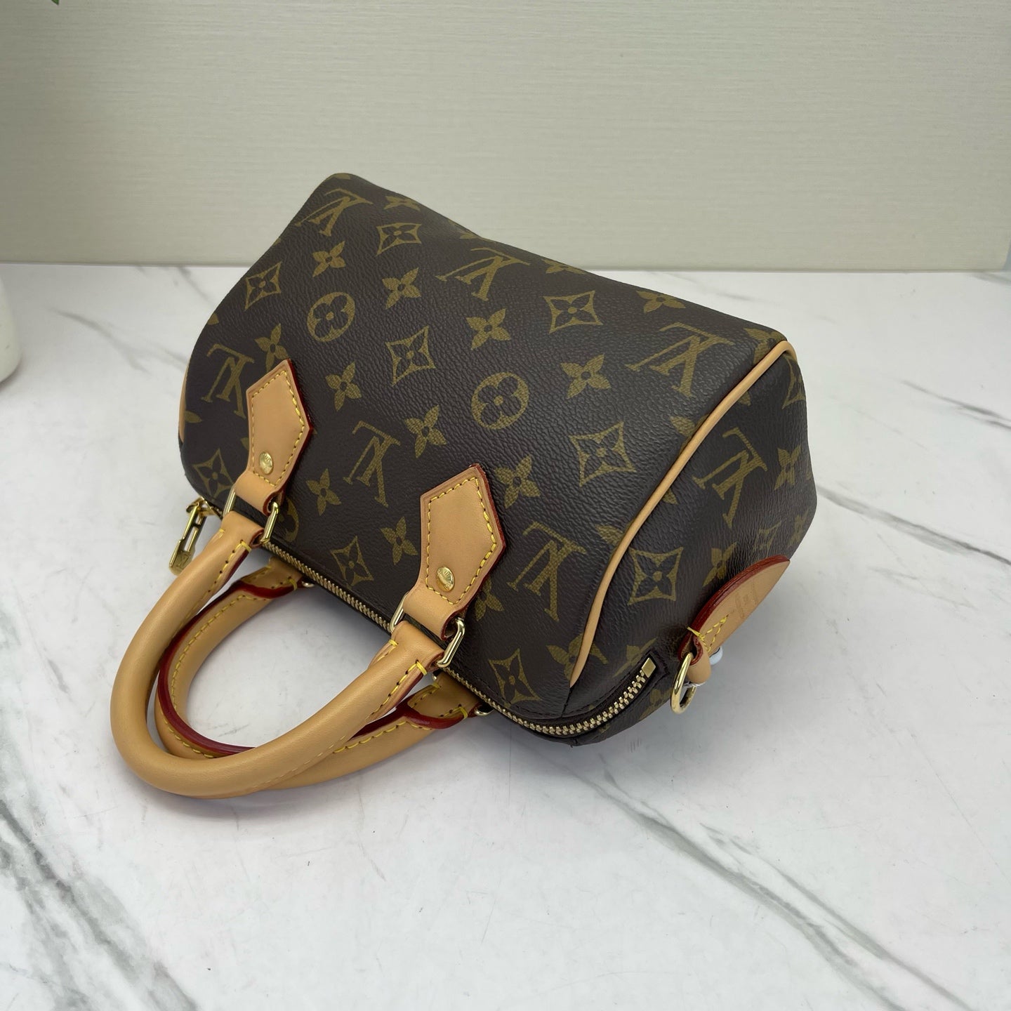 Louis Vuitton - Speedy Bandoulière 20 - Monogram coated canvas with Vachetta leather trim - Monogram Brown with natural cowhide - (mini)