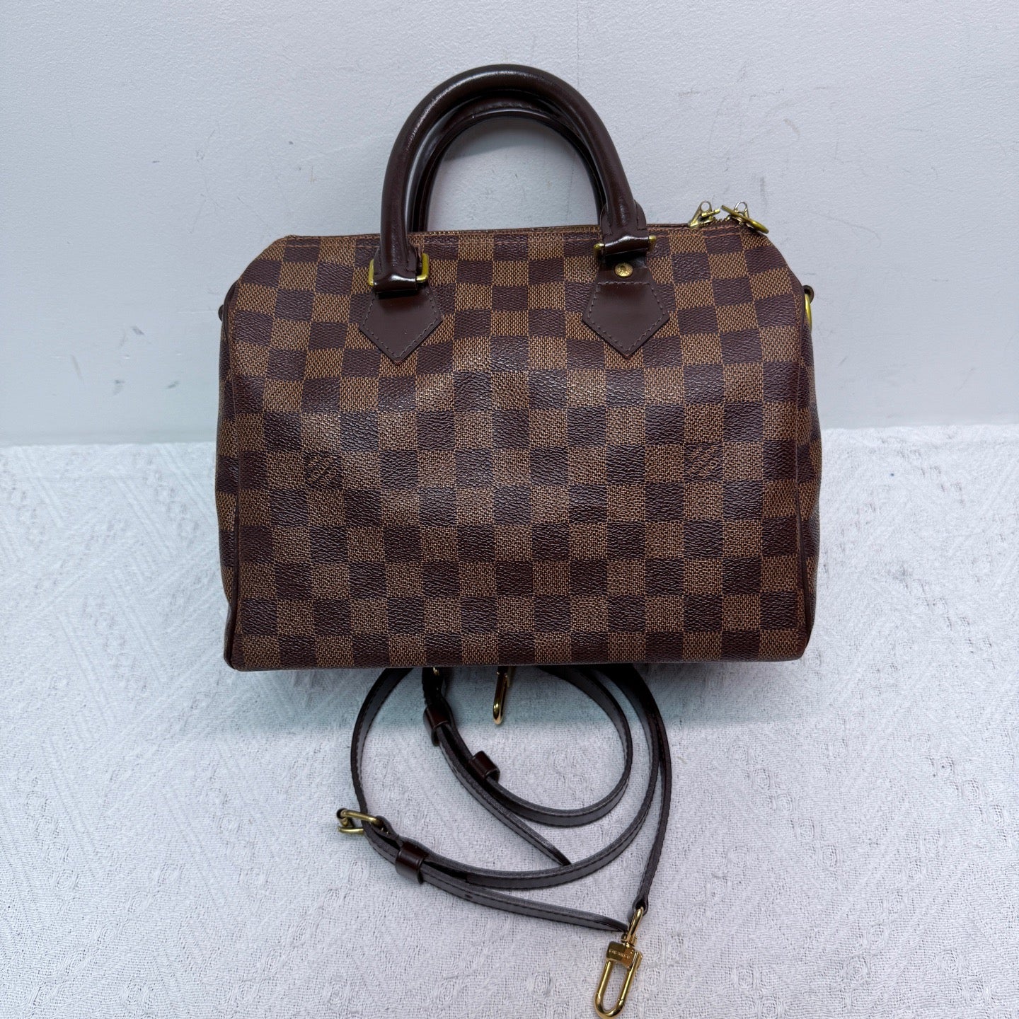 Louis Vuitton - Speedy Bandouliere 25 - Damier Ebene coated canvas with leather trim - Brown - (small)