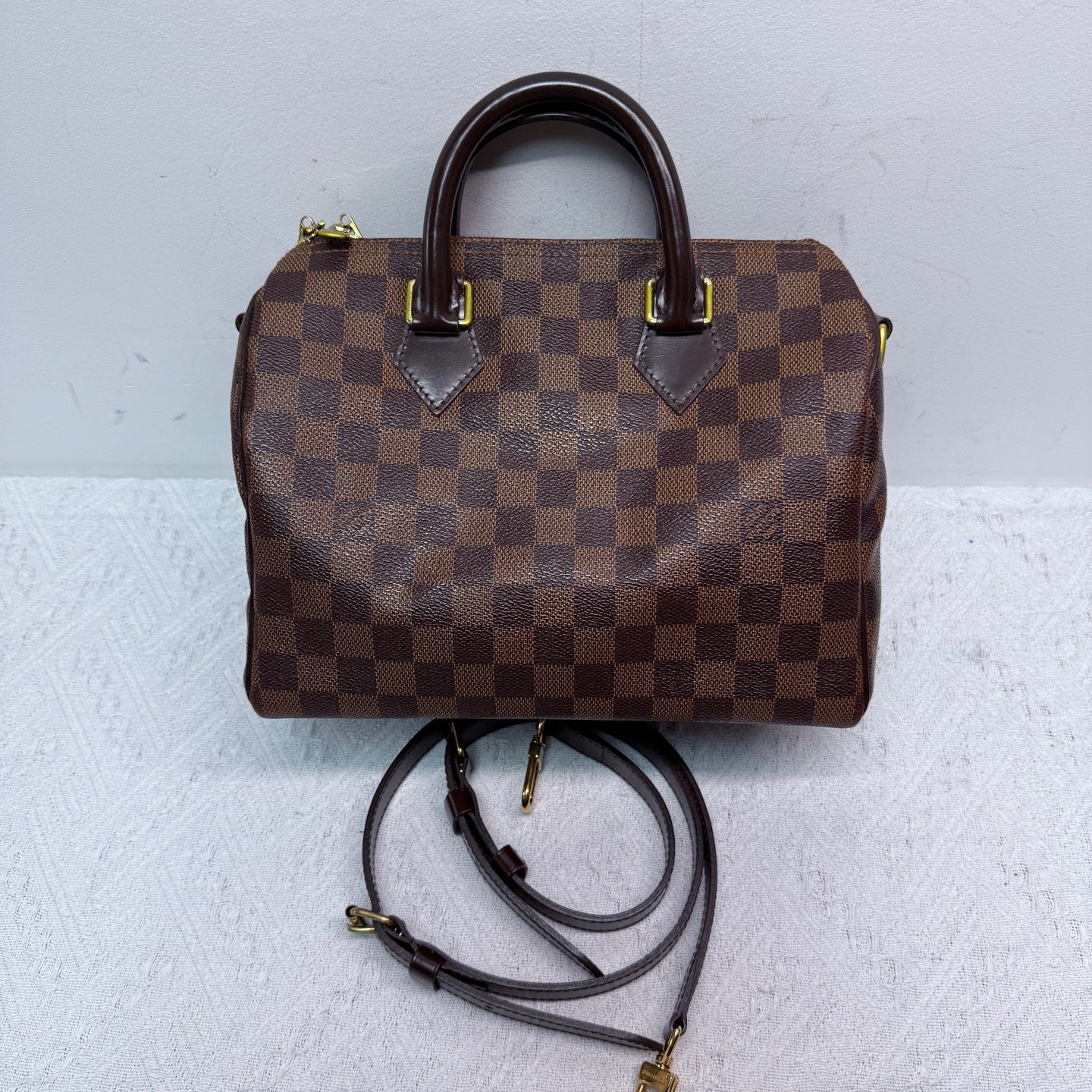 Louis Vuitton - Speedy Bandouliere 25 - Damier Ebene coated canvas with leather trim - Brown - (small)