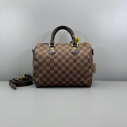Louis Vuitton - Speedy Bandouliere 25 - Damier Ebene coated canvas with leather trim - Brown - (Small)