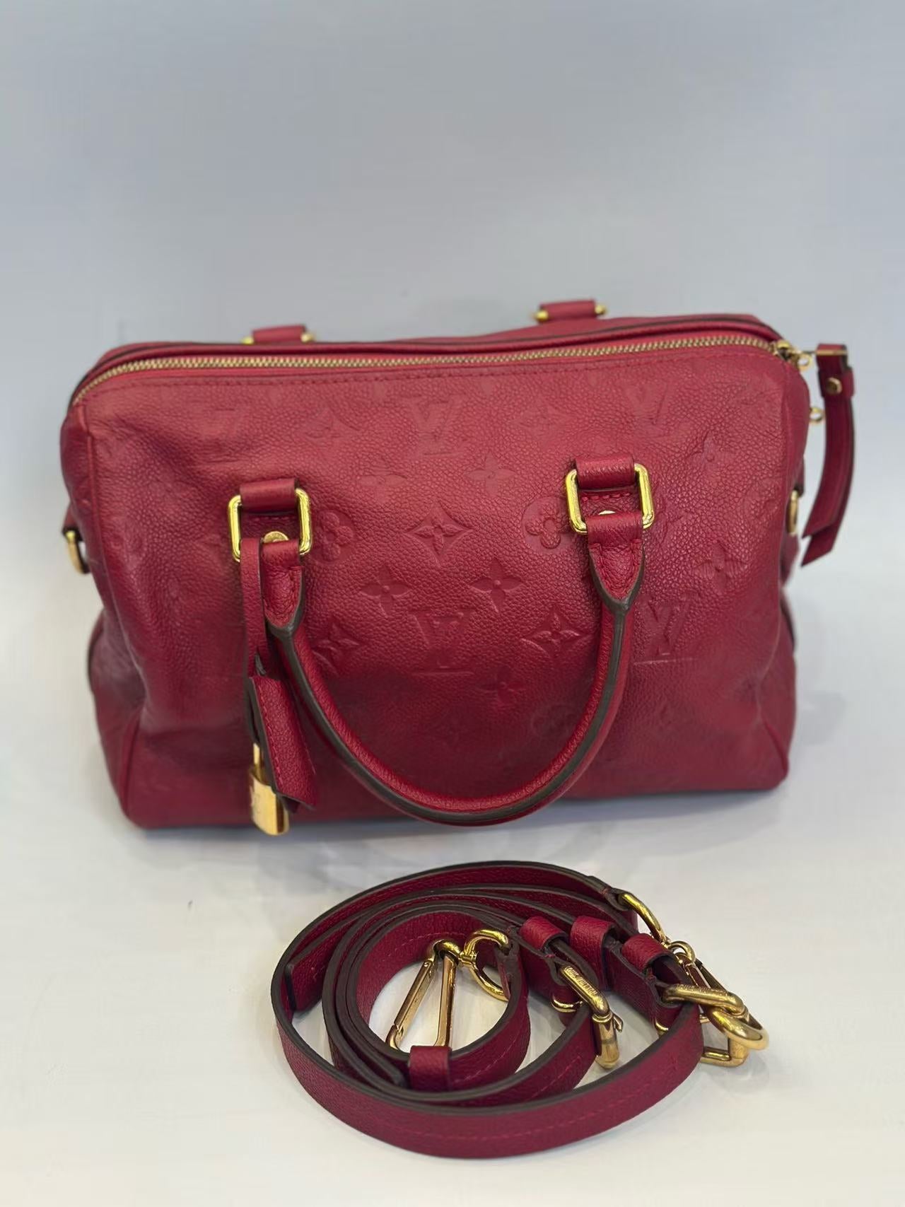 Louis Vuitton - Speedy Bandoulière 25 - Monogram Empreinte leather - Red - (Small)