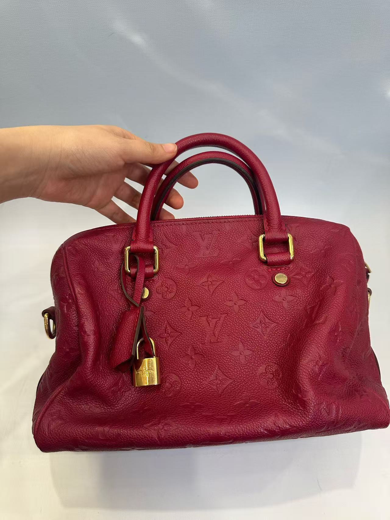 Louis Vuitton - Speedy Bandoulière 25 - Monogram Empreinte leather - Red - (Small)
