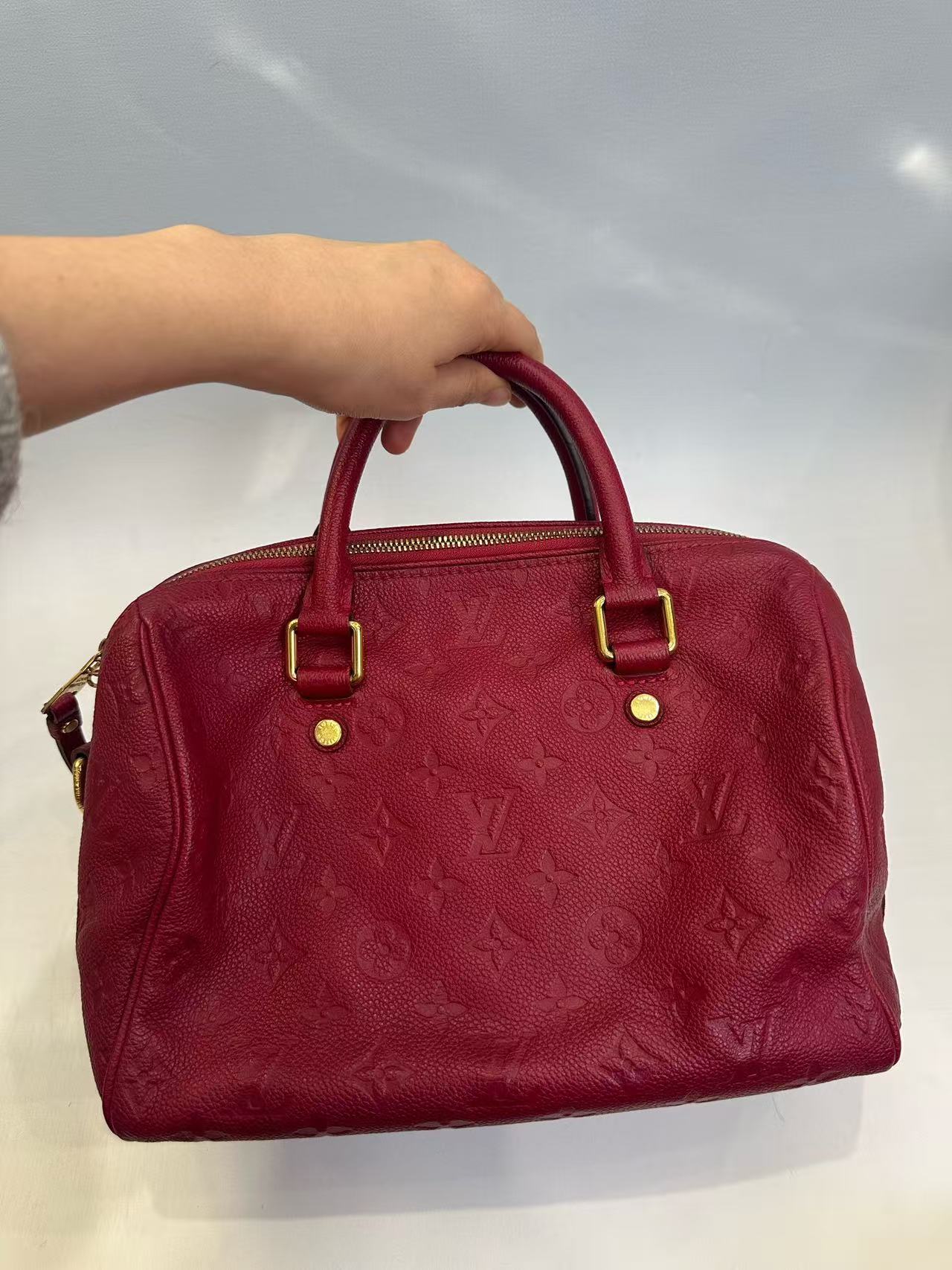 Louis Vuitton - Speedy Bandoulière 25 - Monogram Empreinte leather - Red - (Small)