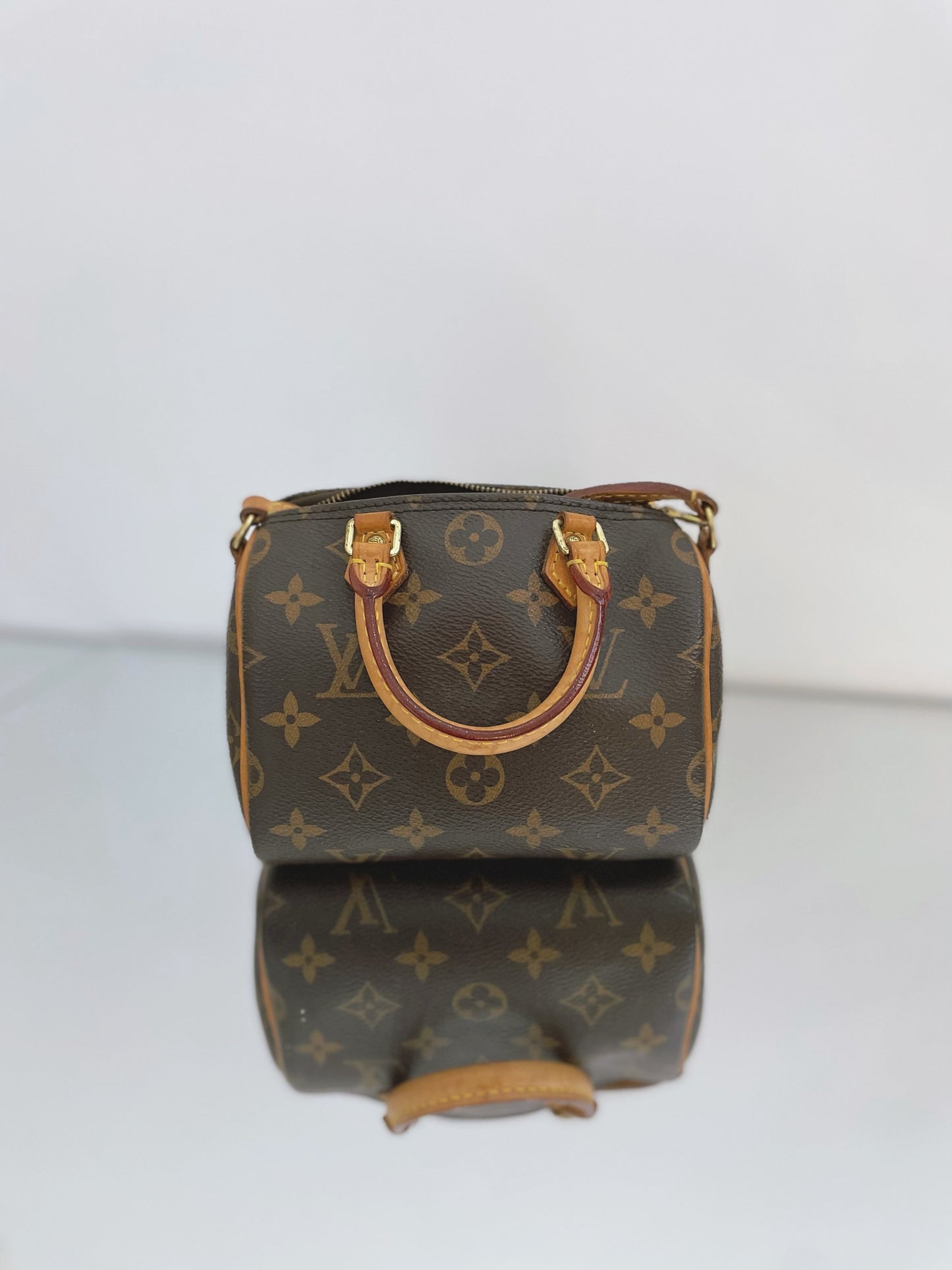 Louis Vuitton - Speedy Nano - Monogram coated canvas with natural cowhide leather trim - Brown - (mini)