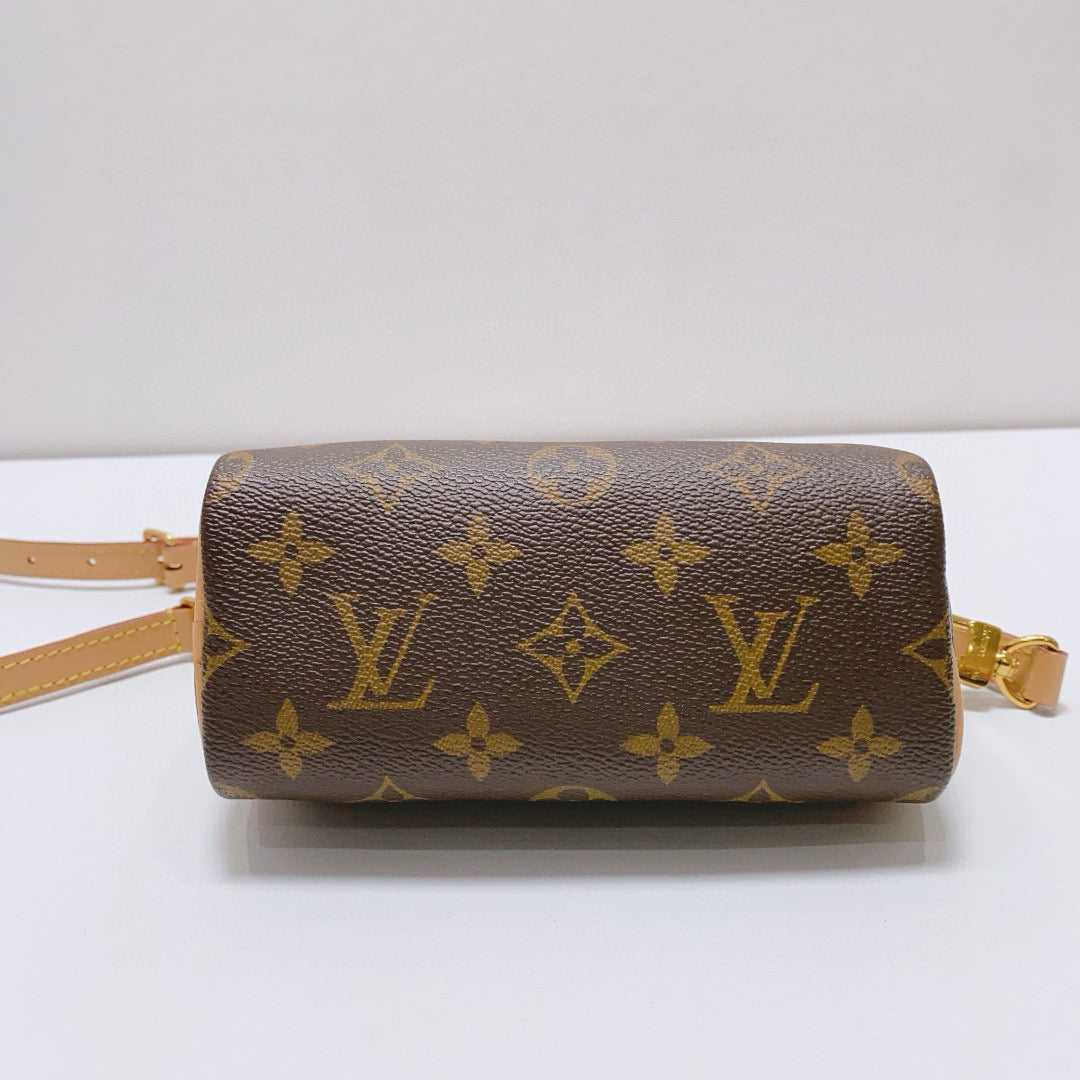 Louis Vuitton - Speedy Nano - Monogram coated canvas with natural cowhide leather trim - Brown - (mini)
