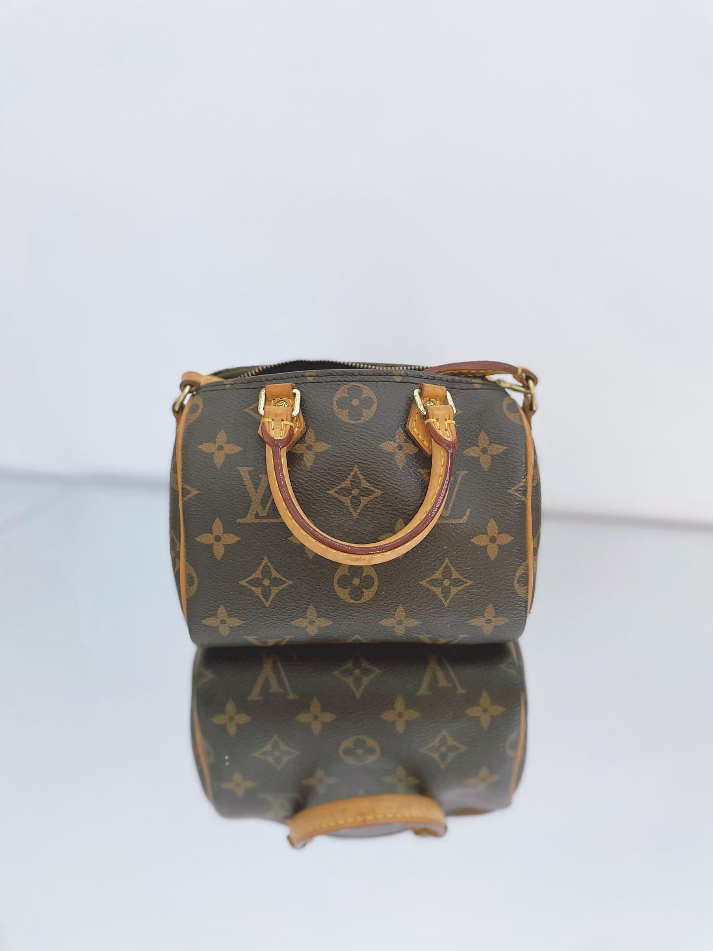 Louis Vuitton - Speedy Nano - Monogram coated canvas with natural cowhide leather trim - Brown - (mini)