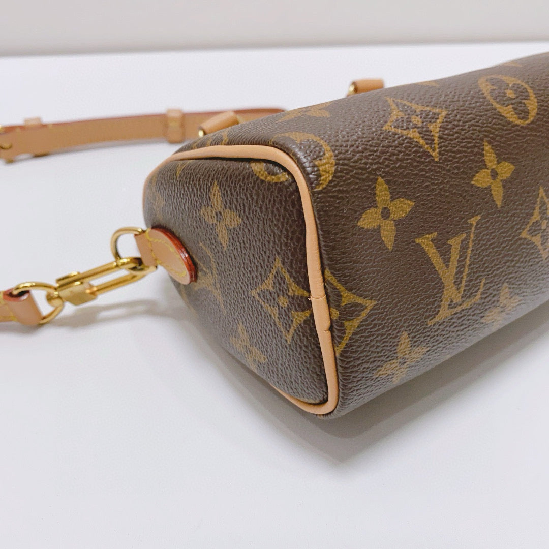 Louis Vuitton - Speedy Nano - Monogram coated canvas with natural cowhide leather trim - Brown - (mini)