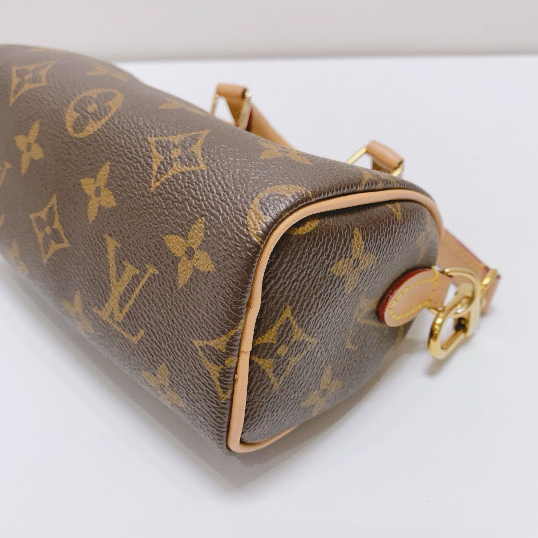 Louis Vuitton - Speedy Nano - Monogram coated canvas with natural cowhide leather trim - Brown - (mini)