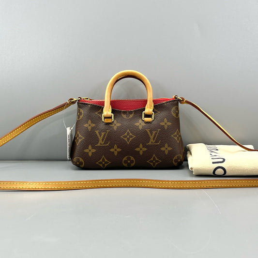 Louis Vuitton - Speedy Nano - Monogram coated canvas with Vachetta leather trim - Brown and Red - (mini)