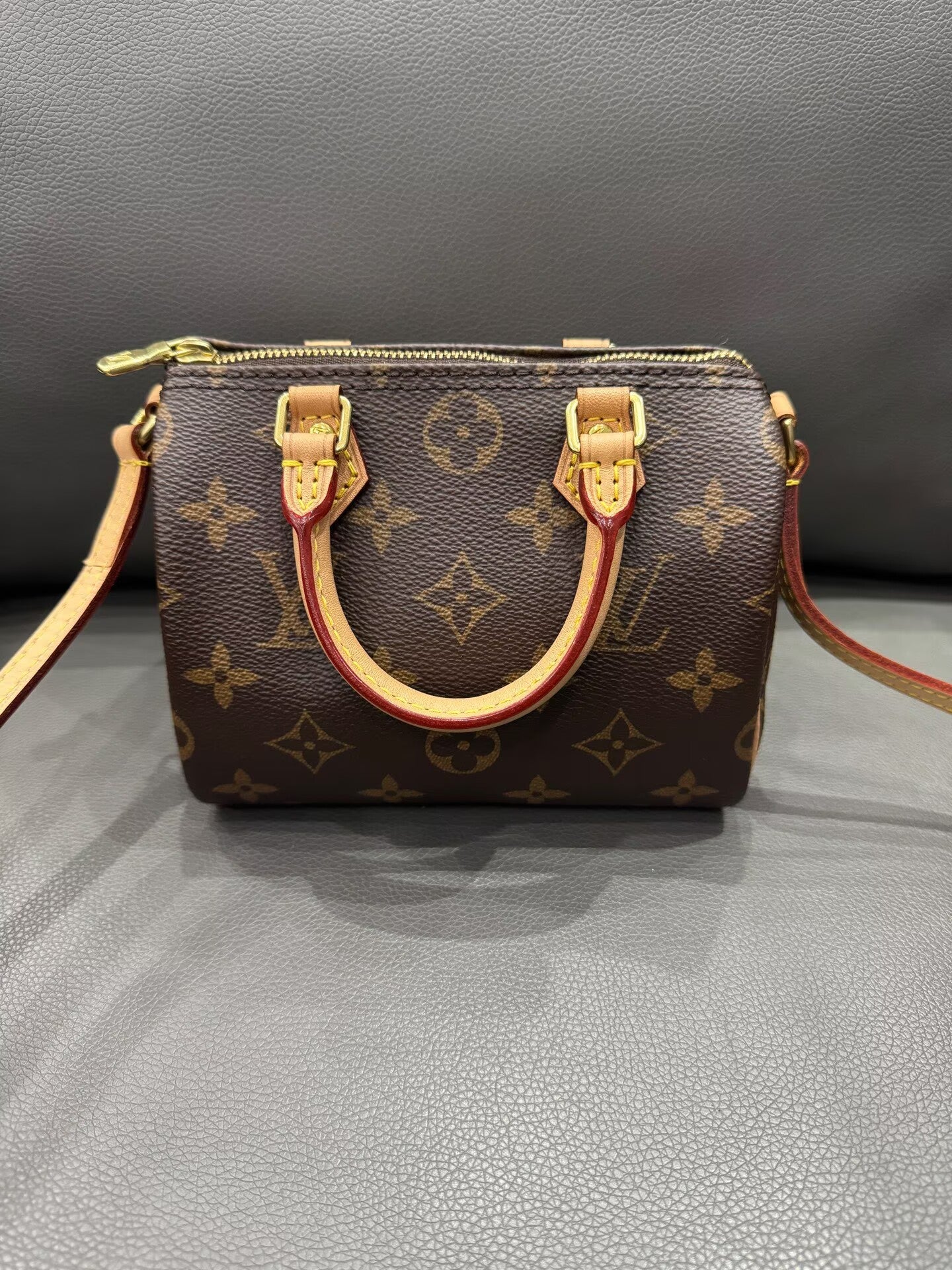 Louis Vuitton - Speedy Nano - Monogram coated canvas with Vachetta leather trim - Brown with Natural Vachetta and Gold-Tone Hardware - (mini)