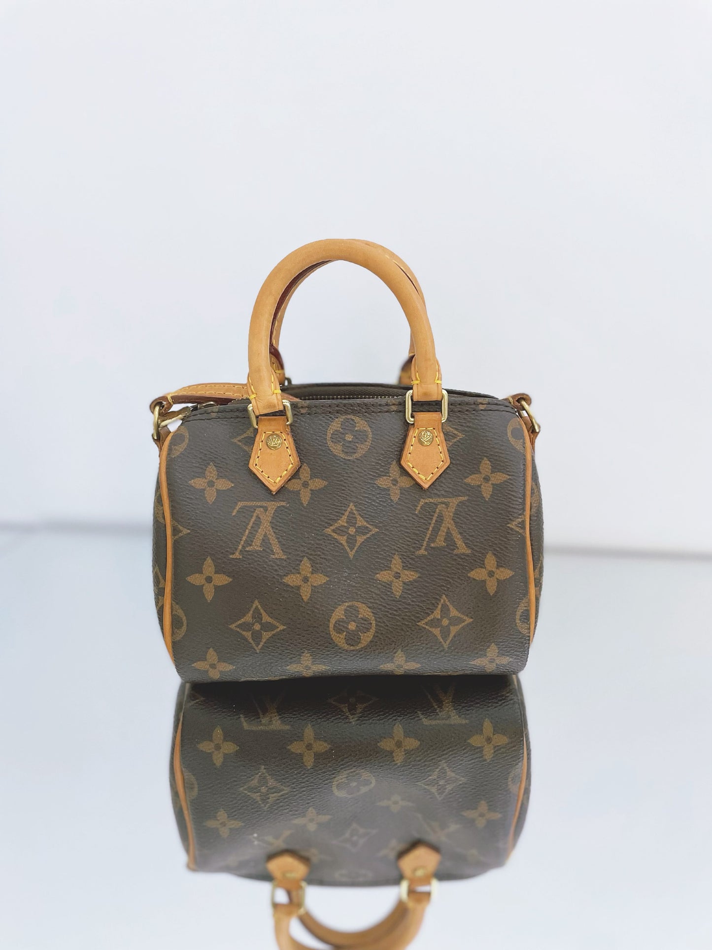 Louis Vuitton - Speedy Nano - Monogram coated canvas with Vachetta leather trim - Brown - (mini)