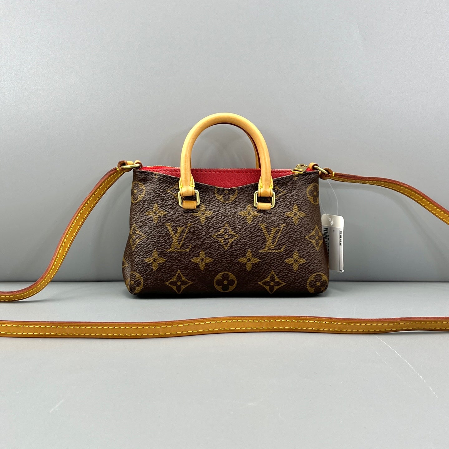 Louis Vuitton - Speedy Nano - Monogram coated canvas with Vachetta leather trim - Brown and Red - (mini)