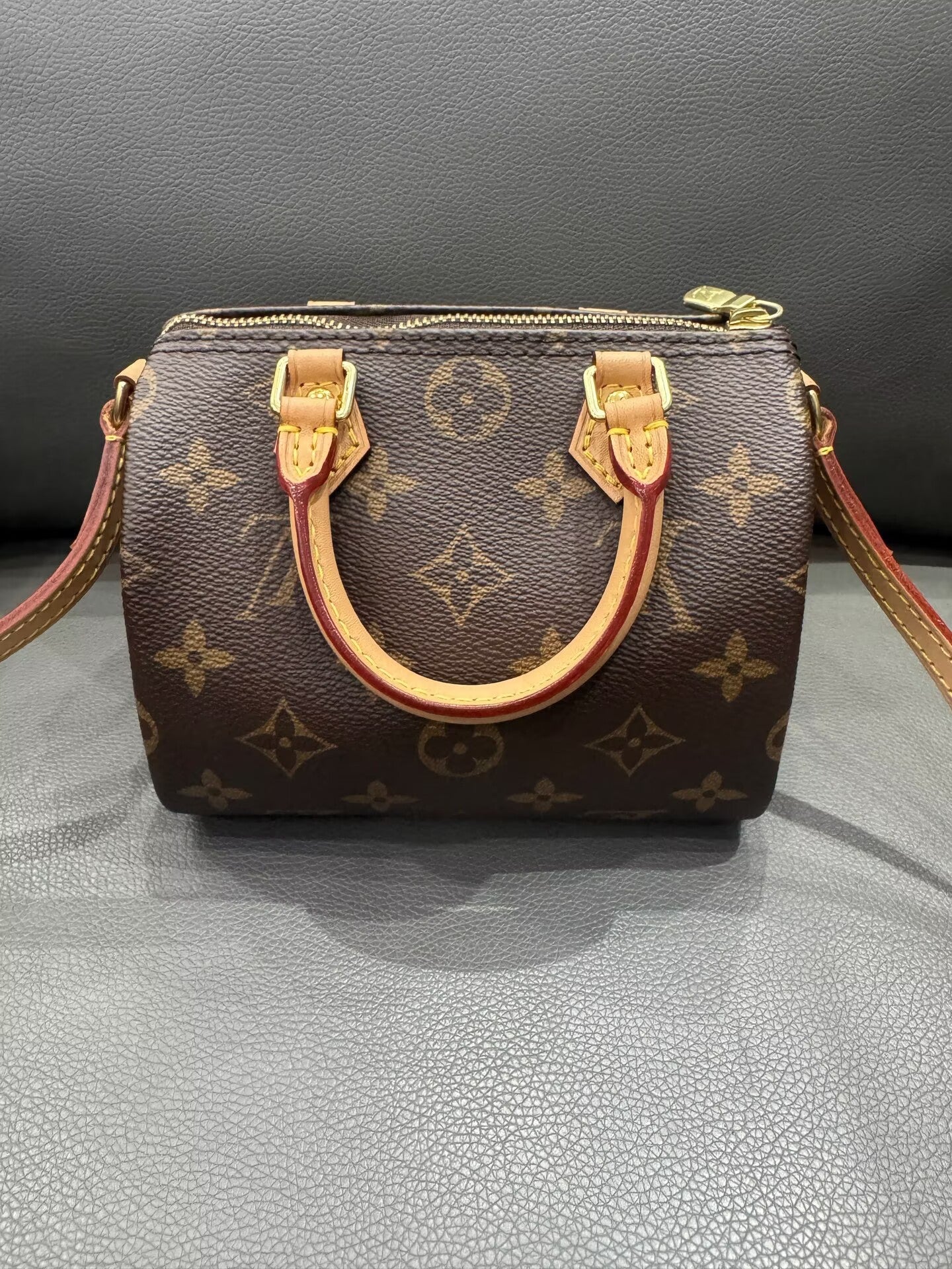 Louis Vuitton - Speedy Nano - Monogram coated canvas with Vachetta leather trim - Brown with Natural Vachetta and Gold-Tone Hardware - (mini)