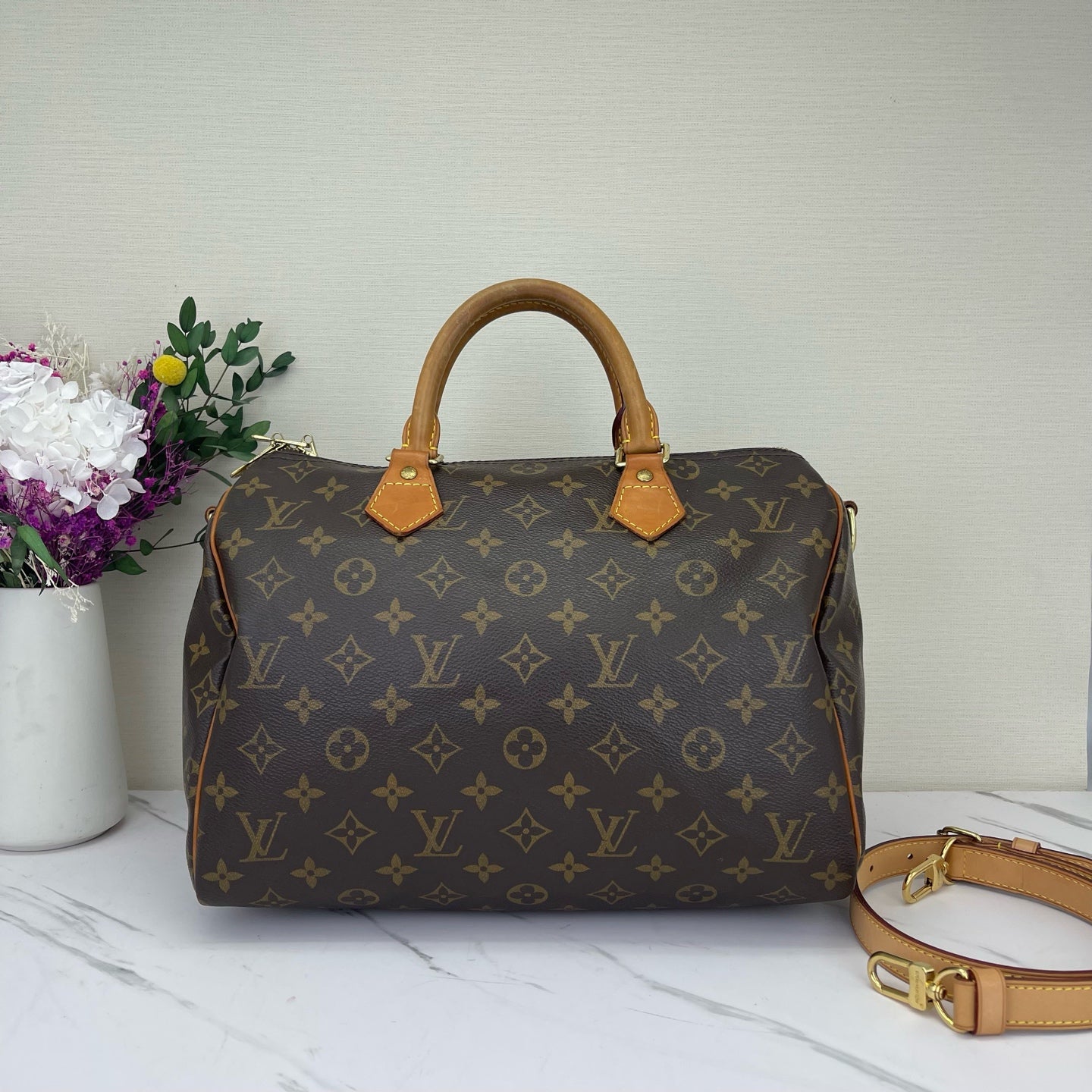 Louis Vuitton - Speedy - Synthetic - Brown - (medium)