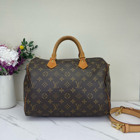 Louis Vuitton - Speedy - Synthetic - Brown - (medium)
