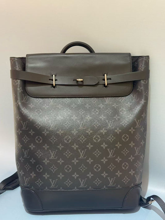 Louis Vuitton - Steamer Backpack - Monogram Eclipse coated canvas with cowhide leather trim - Black - (Large)