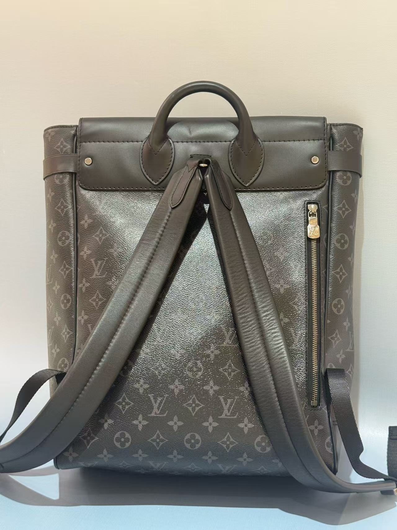Louis Vuitton - Steamer Backpack - Monogram Eclipse coated canvas with cowhide leather trim - Black - (Large)